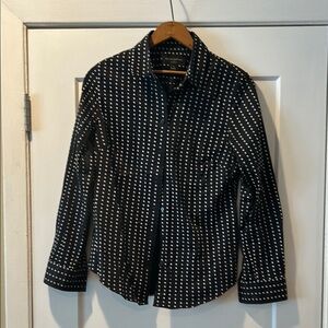 Banana Republic Factory Black and White Button Down Shirt